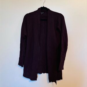 Rachel Zoe purple draped cardigan size medium with long sleeves and sid